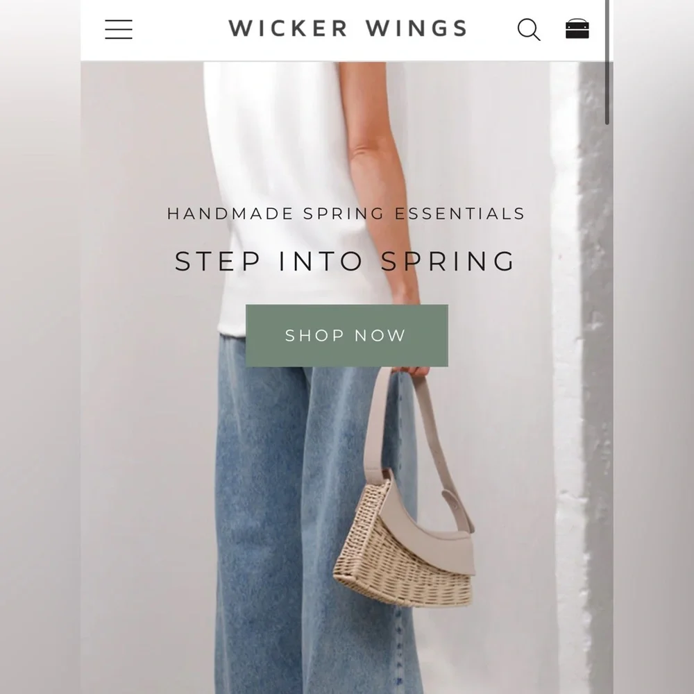 NWT SOLD OUT Wicker Wings Bao Natural Bag - Picture 2 of 4